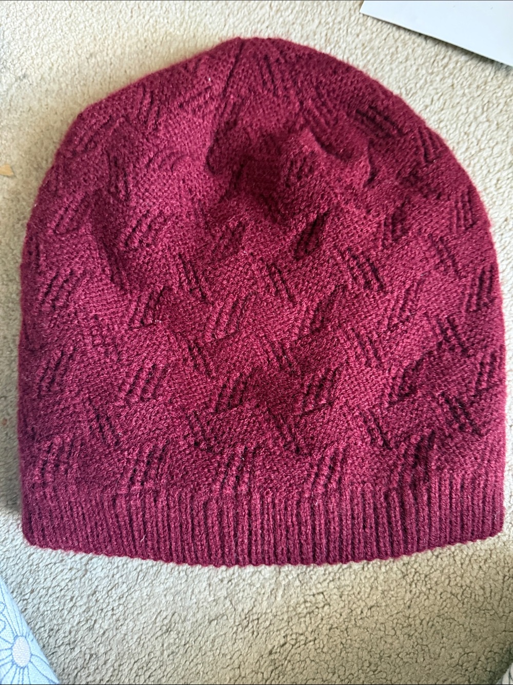 Women's Knit Beanie Hat in Berry